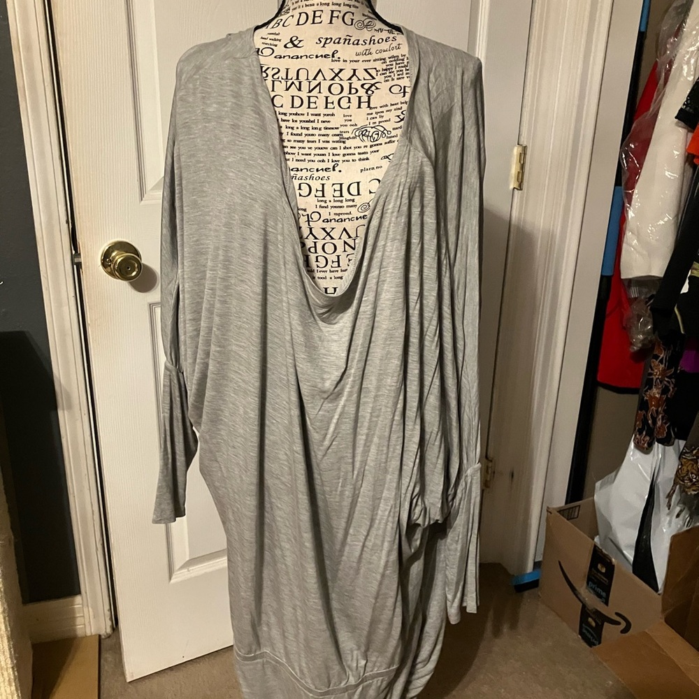 VENUS Heather Gray Long Sleeve Dress